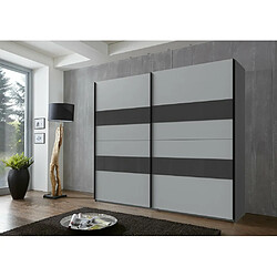 Acheter Inside 75 Armoire ALISTO 3 décor graphite, gris clair et verre gris