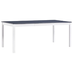 Maison Chic Table de salle à manger,Table à dîner Blanc et gris 180 x 90 x 73 cm Pin -GKD30208