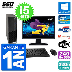 PC Lenovo M83 SFF Ecran 22" Intel i5-4570 RAM 32Go SSD 240Go Windows 10 Wifi - Occasion