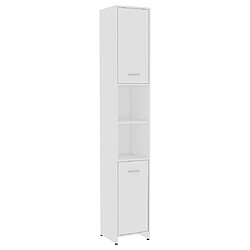 Maison Chic Armoire de salle de bain,Meuble de rangement,Meuble haut Blanc 30x30x183,5 cm Aggloméré -GKD938788