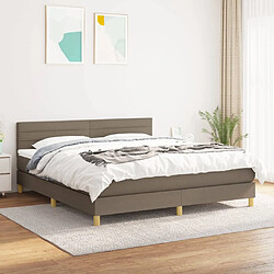 vidaXL Sommier à lattes de lit avec matelas Taupe 180x200 cm Tissu 