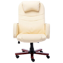 vidaXL Chaise de bureau Crème Similicuir