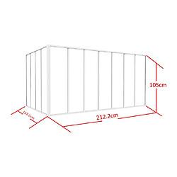 Avis Vente-Unique Verrière d'angle d'atelier en aluminium thermolaqué - L210 x L120 x H105 - Blanc - BAYVIEW