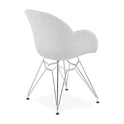 Acheter Mes Lot de 2 chaises tissu gris clair piétement en métal chromé - UMILA