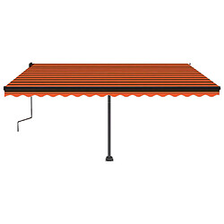 Avis vidaXL Auvent manuel rétractable sur pied 450x300 cm Orange et marron