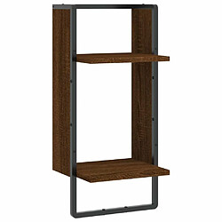 vidaXL Étagère murale avec barre chêne marron 30x25x65 cm