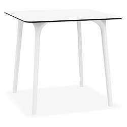 Alterego Table de terrasse carrée 'LAGOON' blanche intérieur / extérieur - 80x80 cm