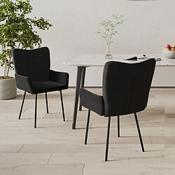 vidaXL Chaises à manger lot de 2 Noir Velours 