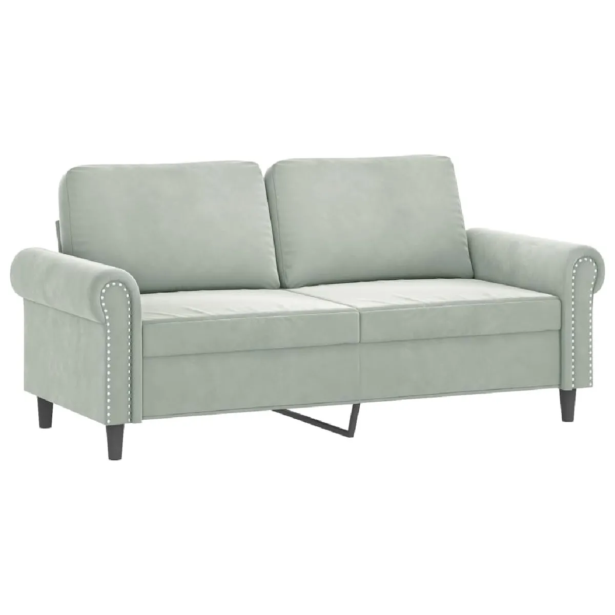 Maison Chic Canapé à 2 places,Sofa de Salon,Canapé droit Gris clair 140 cm Velours -GKD603024