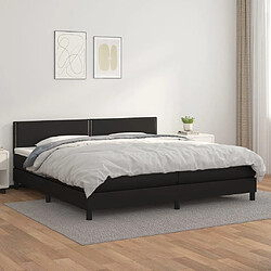 Maison Chic Structures de lit + matelas,Lit à sommier tapissier avec matelas Noir 200x200 cm Similicuir -MN63701