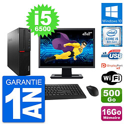 PC Lenovo M800 SFF Ecran 22" Intel i5-6500 RAM 16Go Disque 500Go Windows 10 Wifi · Occasion 