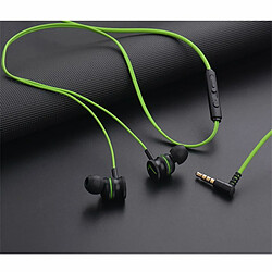 Casque Filaire De Jeu Coude Jack Écouteur Canal Gauche Droit Écouteurs Intra-Auriculaires Vert Fluorescent Type-C