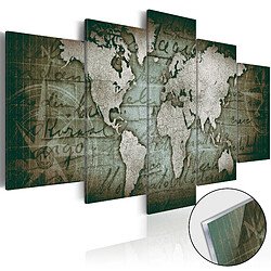 Decoshop26 Tableaux en verre acrylique décoration murale motif carte monde bronze III 200x100 cm TVA110175 