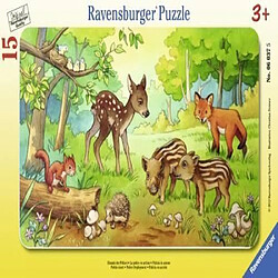 Ravensburger - 06376 - Puzzle Avec Cadre - Animaux De La Forêt - 15 Pièces