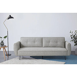 Concept Usine Canapé design convertible 3 places en tissu gris clair SOHO