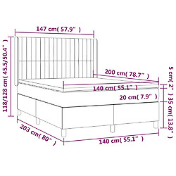 vidaXL Sommier à lattes de lit avec matelas Marron foncé 140x200 cm pas cher