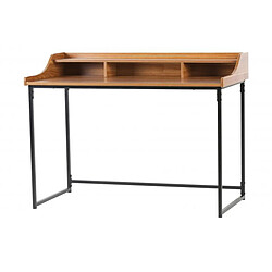 Bureau coloris marron en bois / métal - Dim: 90 x 120 x 60 cm -PEGANE-