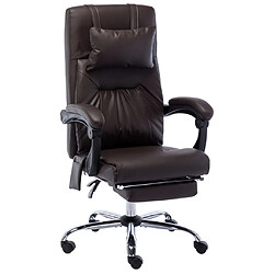 vidaXL Chaise de bureau de massage Marron Similicuir