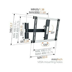 Support mural inclinable/orientable pour écrans 26" à 55" - THIN425 - VOGEL'S pas cher