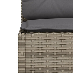 Acheter vidaXL Salon de jardin 4 pcs avec coussins gris résine tressée