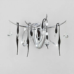 Luminaire Center Applique murale Cygnet 3 Ampoules chrome poli/verre noir/cristal