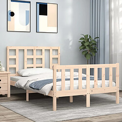 Maison Chic Cadre/structure de lit avec tête de lit pour adulte - Lit Moderne Chambre 120x200 cm bois massif -MN73139