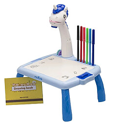 Maxlife Table à Dessin avec Projecteur Licorne pour Enfant Bleu