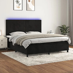 vidaXL Sommier à lattes de lit et matelas LED Noir 160x200 cm Velours