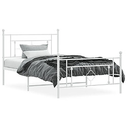 Avis Maison Chic Cadre/structure de lit métal et tête de lit + pied de lit pour adulte - Lit Moderne Chambre blanc 107x203cm -MN52471