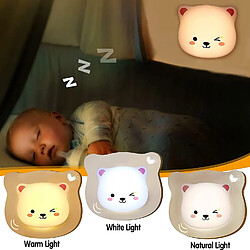 Universal Lumière LED pour enfants, bébés rechargeables pour enfants sans fil changement de couleur lumière de nuit tactile léger portable USB réglable lampe à gobelet sœur ours lumière de nuit chambre bébé chambre à coucher lecture, (blanc)