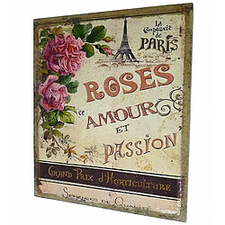 L'Héritier Du Temps Grand Tableau ou Cadre Mural à Poser Motifs Floraux "Rose Amour et Passion" Imprimés sur Toile 2x46x56cm