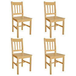 Decoshop26 Lot de 4 chaises de salle à manger cuisine style rustique en bois de pin CDS021329 