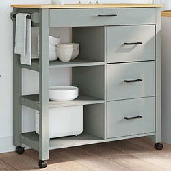 Maison Chic Desserte de cuisine | Chariot de cuisine | Meuble de rangement roulant MONZA 84x40x90 cm bois massif de pin -GKD76547