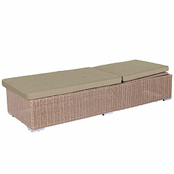 BigBuy Outdoor Chaise longue Patsy Marron Clair Naturel 200 x 70 x 41 cm