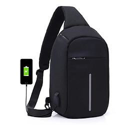 Yonis Sac à dos USB Sac à Dos USB Etudiant Voyage Cartable Ecole Anti Vol pour Powerbank Noir YONIS