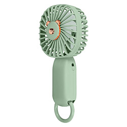 Avizar Mini Ventilateur de Poche Design Tête d'ours Mignon avec Accroche Vert matcha 