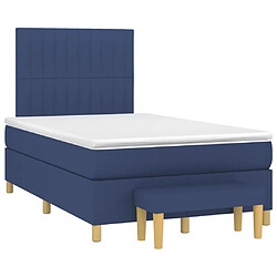 Maison Chic Lit adulte- Lit + matelas,Sommier à lattes de lit avec matelas bleu 120x190 cm tissu -GKD70625