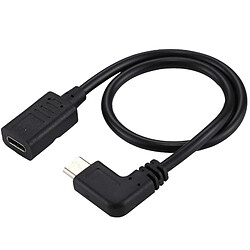 Wewoo Câble pour Samsung Galaxy S9 et S9 + S8 + S8 + / LG G6 / Huawei P10 P10 Plus / Xiaomi Mi 6 & Max 2 autres Smartphones adaptateur USB-C / Type-C femelle vers USB-C / Type-C mâle, longueur totale: environ 30cm,