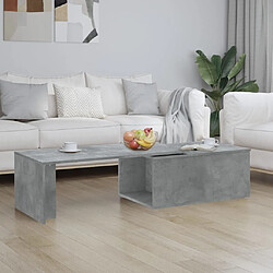 vidaXL Table basse gris béton 150x50x35 cm bois d'ingénierie