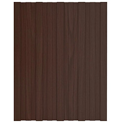 vidaXL Panneaux de toiture 12 pcs Acier galvanisé Marron 60x45 cm