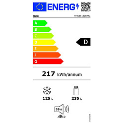 Réfrigérateur combiné 60cm 360l nofrost, inox - HTW5618DNMG - HAIER