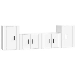 Maison Chic Ensemble de meubles TV 4 pcs pour salon - Blanc Bois d'ingénierie -MN23953