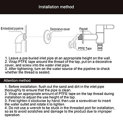 Avis ComfortXL Robinet mural g1/2 pour machine à laver en laiton, rétro, eau chaude et froide