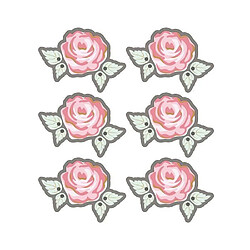 Rayher Autocollants 3D 4cm - Rose romantique avec contour gris 