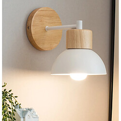 Acheter Stoex (2PCS)-Applique Murale Nordique Moderne Lampe Murale Bois Métal Applique Murale D'Intérieur Minimaliste, Blanche E27