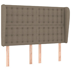 Maison Chic Tête de lit scandinave avec oreilles,meuble de chambre Taupe 147x23x118/128 cm Tissu -MN58846