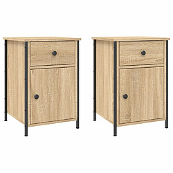 Maison Chic Tables de chevet 2pcs - Table basse Table de nuit - chêne sonoma 40x42x60cm bois d'ingénierie -MN65094