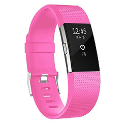 Wewoo Bracelet pour montre connectée Dragonne sport ajustable carrée FITBIT Charge 2taille S10,5x8,5cm Rose rouge 