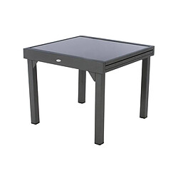 Avis Table extensible carrée en verre Piazza 4/8 places Gris anthracite - Hespéride