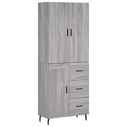 vidaXL Buffet haut Sonoma gris 69,5x34x180 cm Bois d'ingénierie